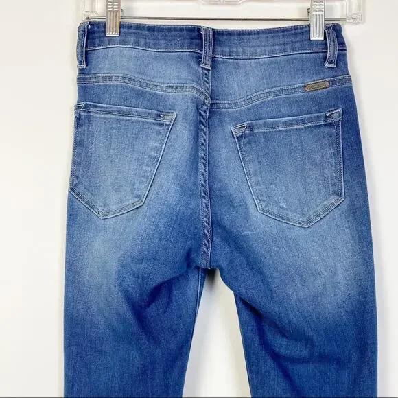 KANCAN DISTRESSED RAW CUFF SKINNY JEANS SIZE 26 - Picture 9 of 10